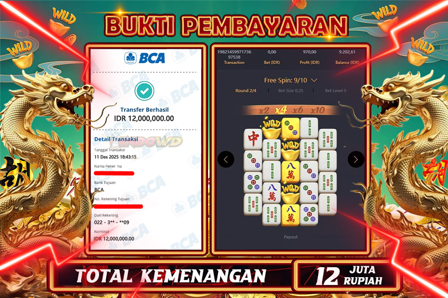 INDOWD JACKPOT SLOT MAHJONG WAYS 2 Rp 12.000.000,- LUNAS