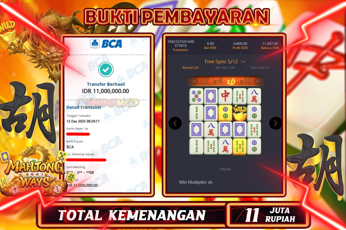 INDOWD JACKPOT SLOT MAHJONG WAYS 1 Rp 11.000.000,- LUNAS