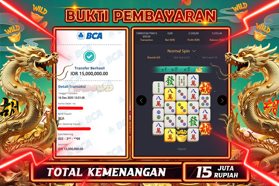 INDOWD JACKPOT SLOT MAHJONG WAYS 2  Rp 15.000.000,- LUNAS