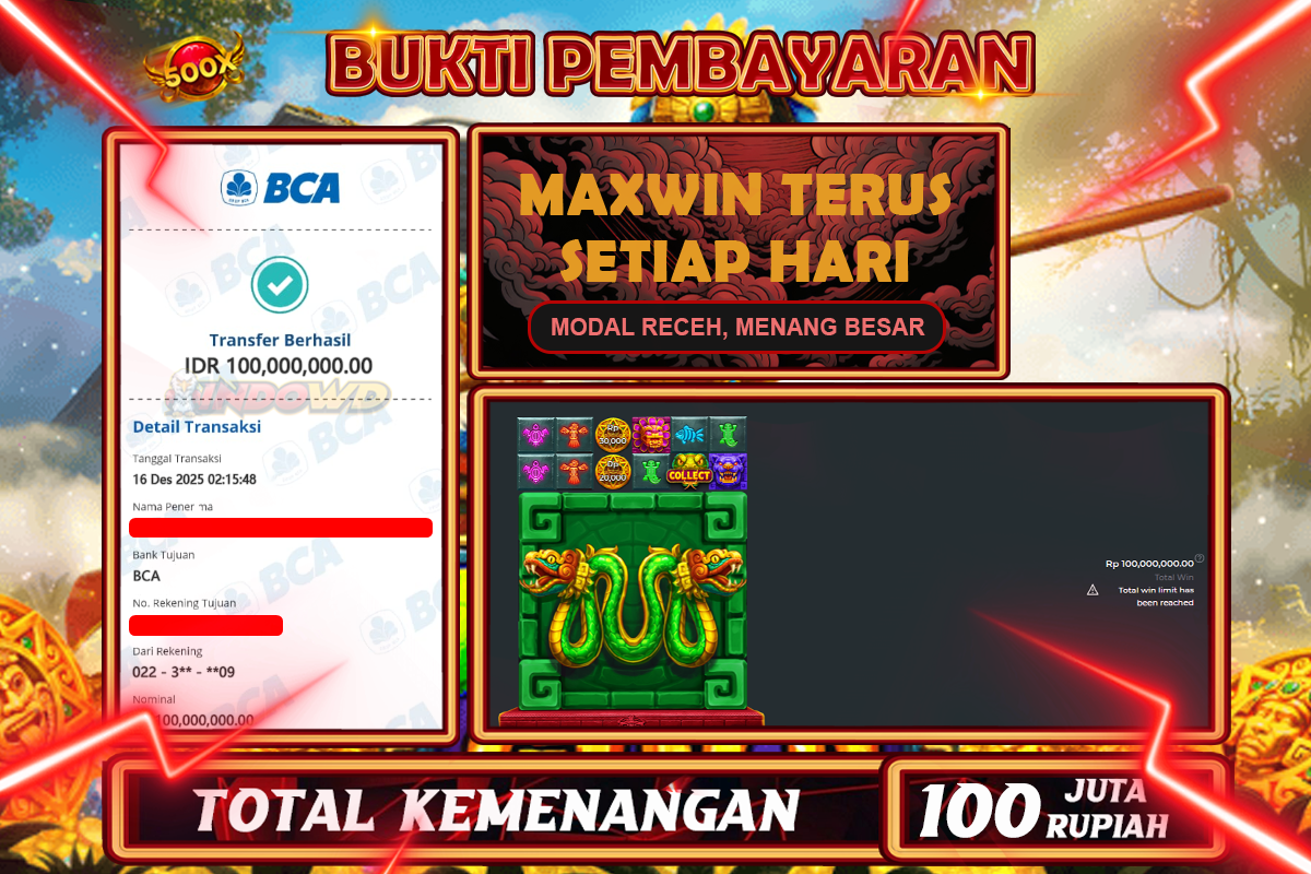 INDOWD JACKPOT SLOT ANACONDA GOLD  Rp 100.000.000,- LUNAS