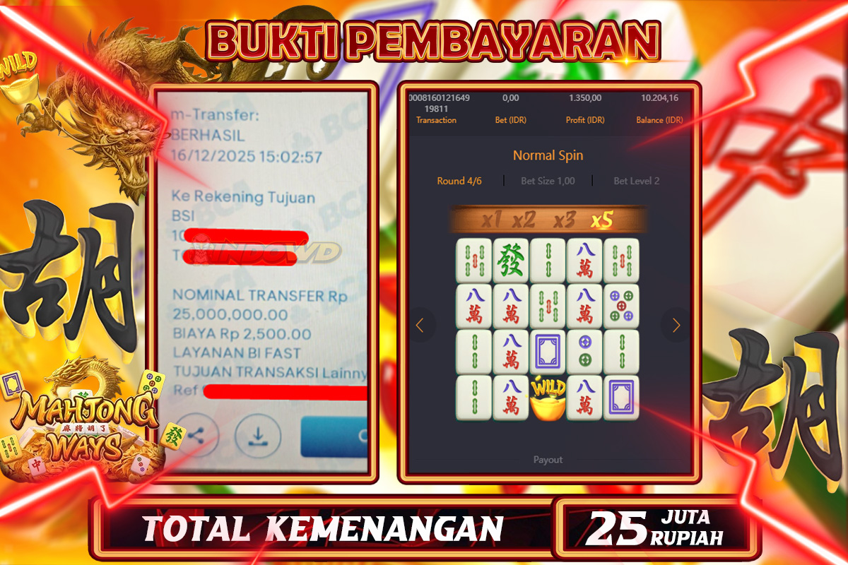 INDOWD JACKPOT SLOT MAHJONG WAYS 1  Rp 25.000.000,- LUNAS